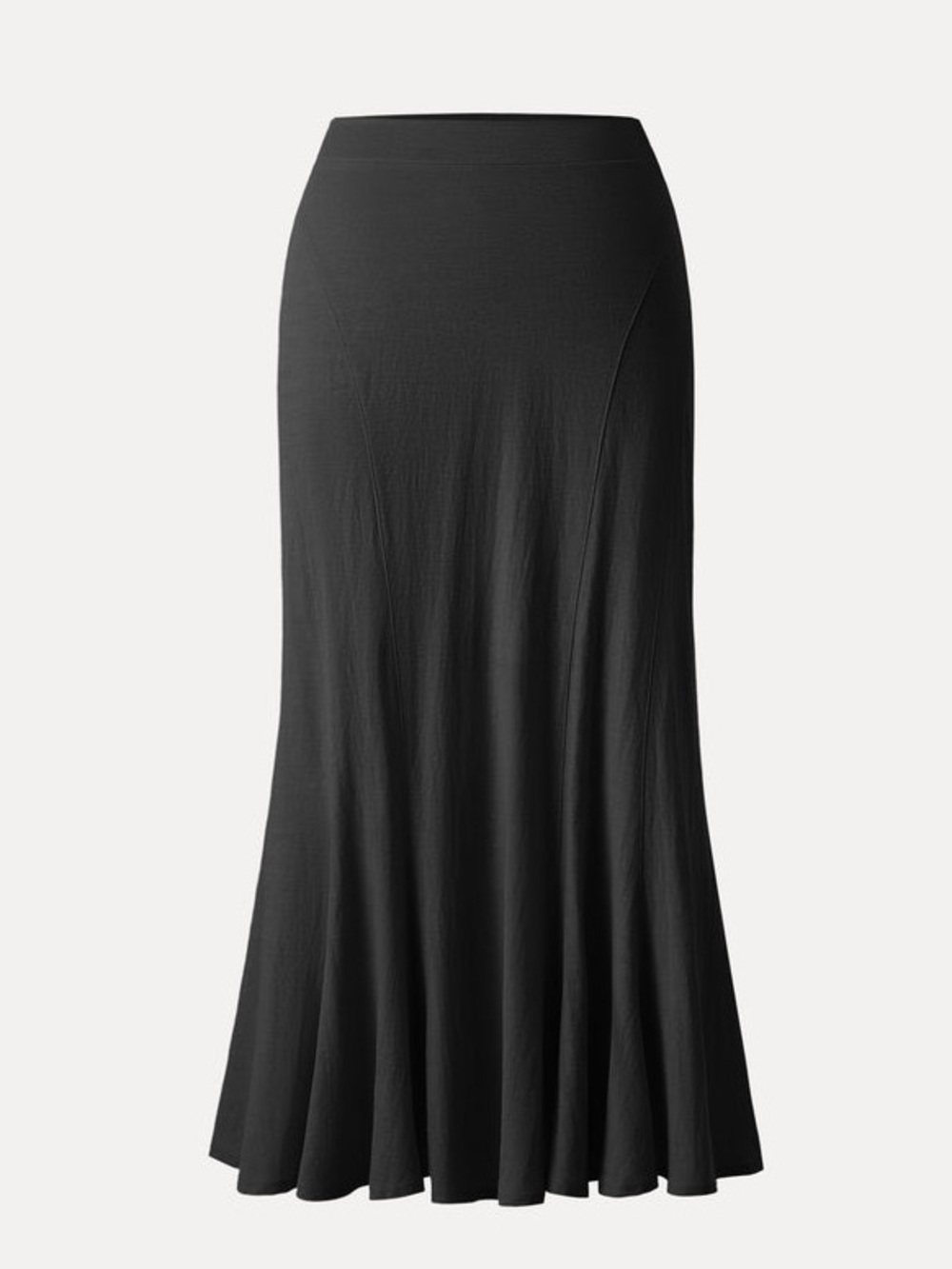OGL Wrinkle-resistant Cotton-linen Pull-on Midi Skirt in Black size Medium NWT